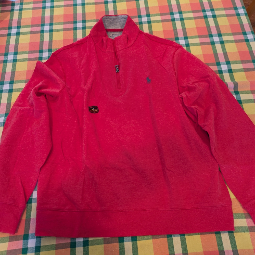 Polo by Ralph Lauren Men's Vibrant Red Zip-Up Sweater